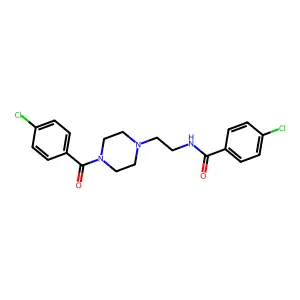 4-chloro-N-(2-{4-[(4-chlorophenyl)carbonyl]piperazin-1-yl}ethyl)benzamide structure