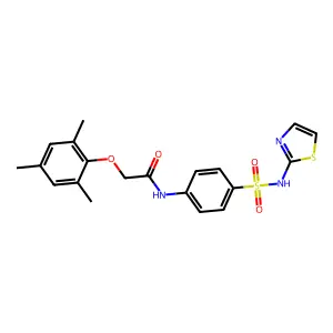 N-[4-(1,3-thiazol-2-ylsulfamoyl)phenyl]-2-(2,4,6-trimethylphenoxy)acetamide structure