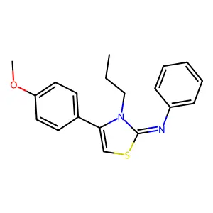 N-[(2Z)-4-(4-methoxyphenyl)-3-propyl-1,3-thiazol-2(3H)-ylidene]aniline structure