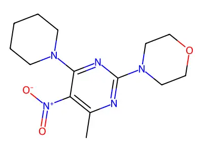 4-(4-Methyl-5-nitro-6-piperidin-1-ylpyrimidin-2-yl)morpholine structure