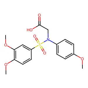 N-[(3,4-dimethoxyphenyl)sulfonyl]-N-(4-methoxyphenyl)glycine structure