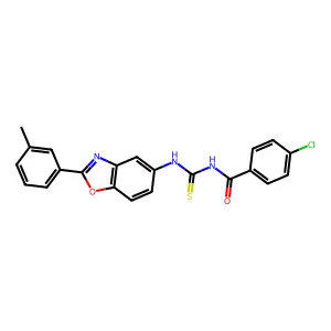 4-chloro-N-[[2-(3-methylphenyl)-1,3-benzoxazol-5-yl]carbamothioyl]benzamide structure