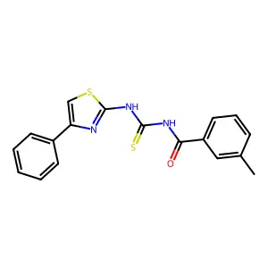 3-methyl-N-[(4-phenyl-1,3-thiazol-2-yl)carbamothioyl]benzamide structure