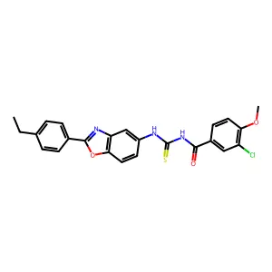 3-chloro-N-[[2-(4-ethylphenyl)-1,3-benzoxazol-5-yl]carbamothioyl]-4-methoxybenzamide structure