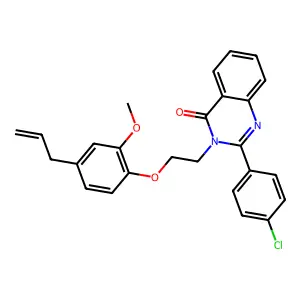 2-(4-Chlorophenyl)-3-[2-(2-methoxy-4-prop-2-enylphenoxy)ethyl]quinazolin-4-one structure