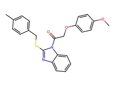 2-(4-methoxyphenoxy)-1-{2-[(4-methylbenzyl)sulfanyl]-1H-benzimidazol-1-yl}ethanone structure
