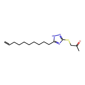 1-[(5-dec-9-enyl-1H-1,2,4-triazol-3-yl)sulfanyl]propan-2-one structure