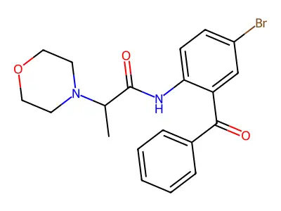 N-(2-benzoyl-4-bromophenyl)-2-morpholin-4-ylpropanamide structure