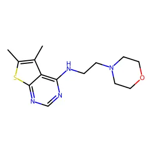 5,6-dimethyl-N-[2-(morpholin-4-yl)ethyl]thieno[2,3-d]pyrimidin-4-amine structure