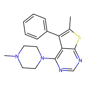 6-Methyl-4-(4-methylpiperazin-1-yl)-5-phenylthieno[2,3-d]pyrimidine structure