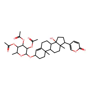 [4,5-diacetyloxy-6-[[14-hydroxy-10,13-dimethyl-17-(6-oxopyran-3-yl)-1,2,3,6,7,8,9,11,12,15,16,17-dodecahydrocyclopenta[a]phenanthren-3-yl]oxy]-2-methyloxan-3-yl] acetate structure