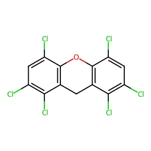 1,2,4,5,7,8-Hexachloro(9H)xanthene structure