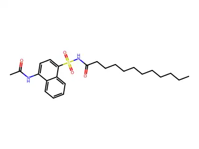 Dodecanamide, N-((4-acetamido-1-naphthyl)sulfonyl)- structure