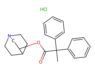 1-Azabicyclo(2.2.2)octan-3-yl 2,2-diphenylpropanoate--hydrogen chloride (1/1) structure