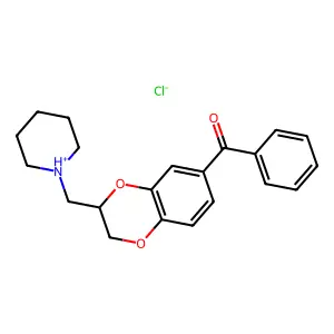 Ketone, phenyl 3-(piperidinomethyl)-1,4-benzodioxan-6-yl, hydrochloride structure