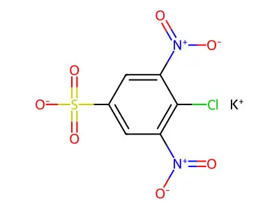 Benzenesulfonic acid, 4-chloro-3,5-dinitro-, potassium salt (1:1) structure