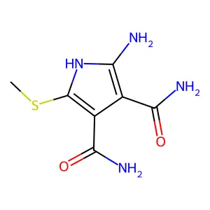 2-Amino-5-(methylsulfanyl)-1H-pyrrole-3,4-dicarboxamide structure