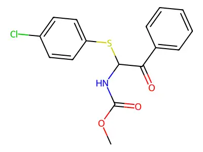 Methyl {1-[(4-chlorophenyl)sulfanyl]-2-oxo-2-phenylethyl}carbamate structure