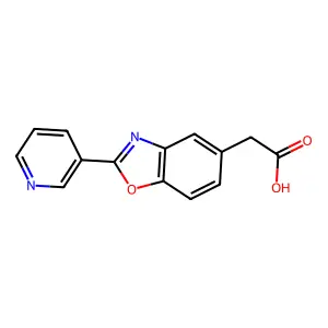 2-[2-(3-Pyridinyl)-1,3-benzoxazol-5-yl]acetic acid structure