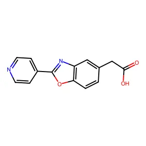 2-[2-(4-Pyridinyl)-1,3-benzoxazol-5-yl]acetic acid structure
