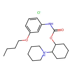 Carbanilic acid, m-butoxy-, 2-piperidinocyclohexyl ester, hydrochloride, (E)- structure