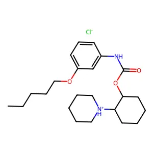 Carbanilic acid, m-pentyloxy-, 2-piperidinocyclohexyl ester, hydrochloride, (E)- structure