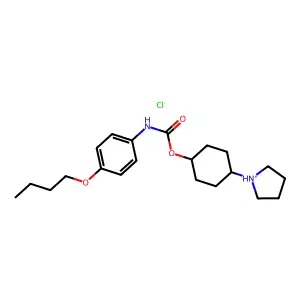 4-(Pyrrolidin-1-yl)cyclohexyl (4-butoxyphenyl)carbamate--hydrogen chloride (1/1) structure