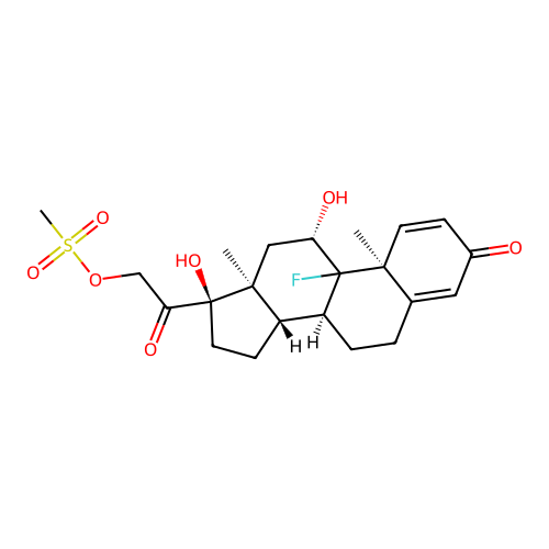 9-Fluoro-11beta,17,21-trihydroxypregna-1,4-diene-3,20-dione 21-methanesulphonate structure