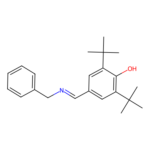 4-[(E)-(benzylimino)methyl]-2,6-di-tert-butylphenol structure