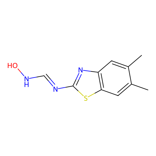 N'-(5,6-dimethyl-1,3-benzothiazol-2-yl)-N-hydroxymethanimidamide structure