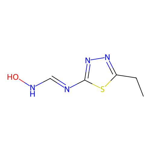 N'-(5-ethyl-1,3,4-thiadiazol-2-yl)-N-hydroxymethanimidamide structure