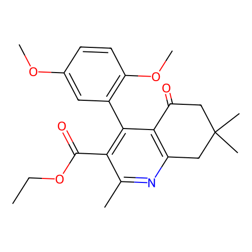 ethyl 4-(2,5-dimethoxyphenyl)-2,7,7-trimethyl-5-oxo-6,8-dihydroquinoline-3-carboxylate structure