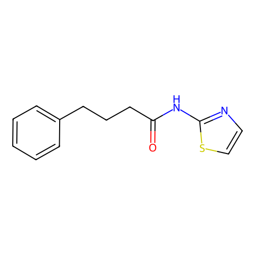4-phenyl-N-(1,3-thiazol-2-yl)butanamide structure