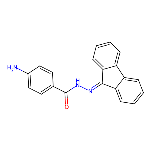 4-amino-N'-(9H-fluoren-9-ylidene)benzohydrazide structure