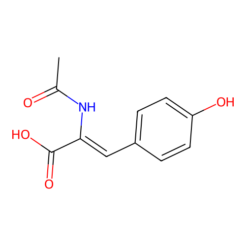 2-Acetamido-3-(4-hydroxyphenyl)prop-2-enoic acid structure