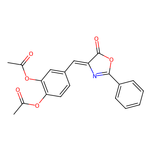 2-(acetyloxy)-4-[(Z)-(5-oxo-2-phenyl-1,3-oxazol-4(5H)-ylidene)methyl]phenyl acetate structure