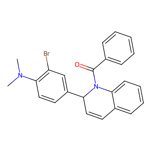 (2-(3-bromo-4-(dimethylamino)phenyl)quinolin-1(2H)-yl)(phenyl)methanone structure