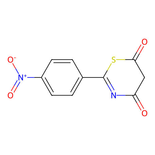 2-(4-nitrophenyl)-4H-1,3-thiazine-4,6(5H)-dione structure