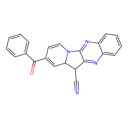 2-Benzoyl-12,12a-dihydroindolizino[2,3-b]quinoxaline-12-carbonitrile structure