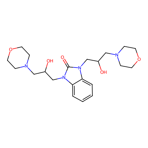 1,3-bis(2-hydroxy-3-morpholinopropyl)-1H-benzo[d]imidazol-2(3H)-one structure