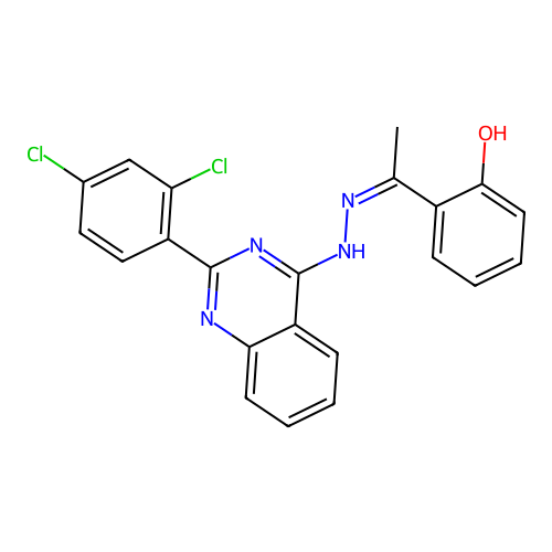 2-(1-(2-(2-(2,4-Dichlorophenyl)quinazolin-4-yl)hydrazono)ethyl)phenol structure