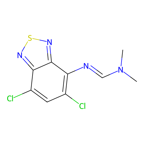 5,7-Dichloro-2,1,3-benzothiadiazole-4-ylimino-dimethylaminomethane structure