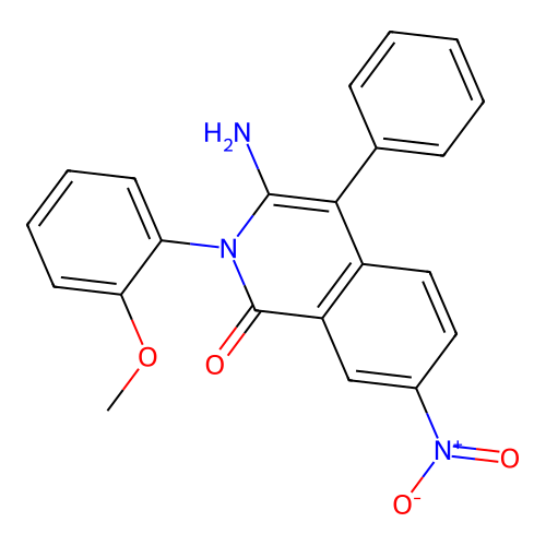 3-amino-2-(2-methoxyphenyl)-7-nitro-4-phenylisoquinolin-1(2H)-one structure