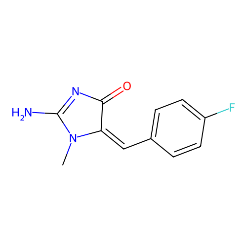 2-Amino-5-[(4-fluorophenyl)methylidene]-1-methylimidazol-4-one structure