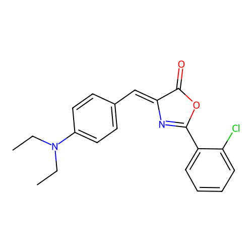 (Z)-2-(2-chlorophenyl)-4-(4-(diethylamino)benzylidene)oxazol-5(4H)-one structure
