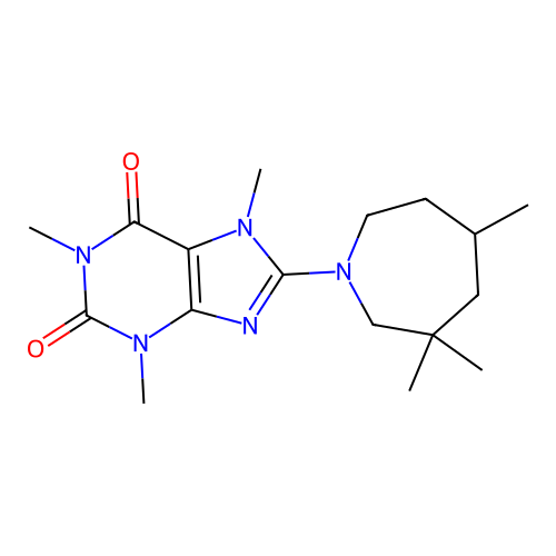 1,3,7-trimethyl-8-(3,3,5-trimethylazepan-1-yl)-1H-purine-2,6(3H,7H)-dione structure