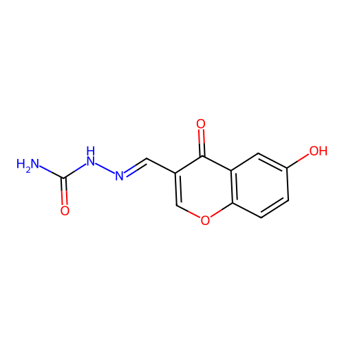 [(E)-(6-hydroxy-4-oxochromen-3-yl)methylideneamino]urea structure