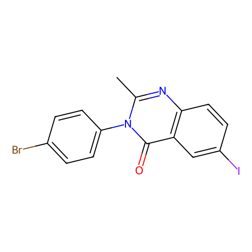 3-(4-bromophenyl)-6-iodo-2-methylquinazolin-4(3H)-one structure