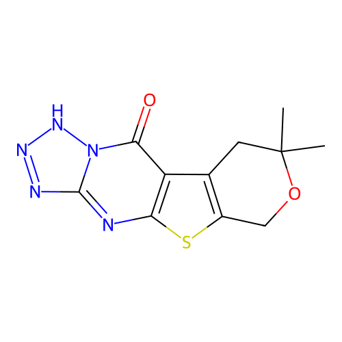8,8-DIMETHYL-4,6,8,9-TETRAHYDRO-10H-PYRANO[4',3':4,5]THIENO[2,3-D][1,2,3,4]TETRAAZOLO[1,5-A]PYRIMIDIN-10-ONE structure