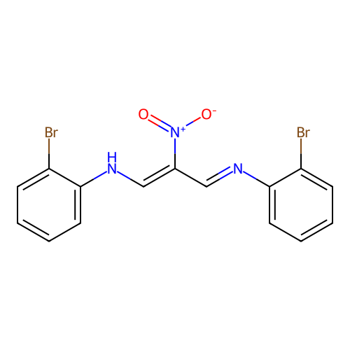 (E)-2-bromo-N-((Z)-3-((2-bromophenyl)amino)-2-nitroallylidene)aniline structure
